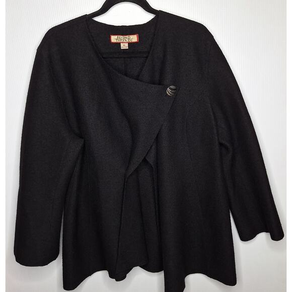 Beyond Threads Alpaca Wool Asymmetric Cardigan Jacket XL Lagenlook Waterfall - Picture 1 of 11